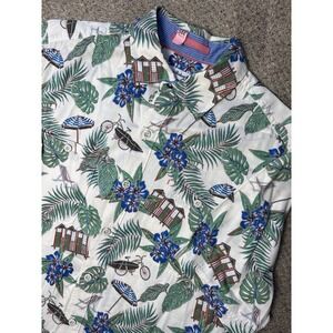 Tommy Bahama Mens Medium Cabana Club Camp Short Sleeve Button Up Hawaiian Floral